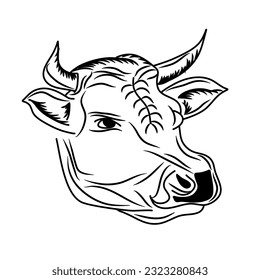 Vectores vectores de vacas dibujados por las manos, vectores de cabezas de vacas