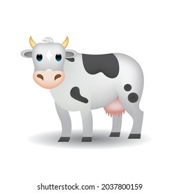 Cow vector emoji illustration isolated on white background. Cow Vector Flat Icon.