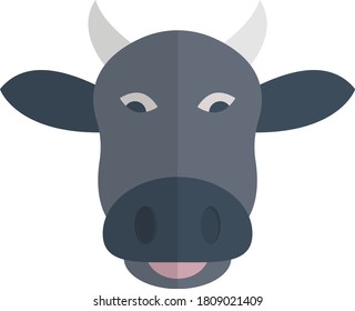 icono de color plano vectorial de vaca 