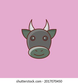icono de color plano vectorial de vaca