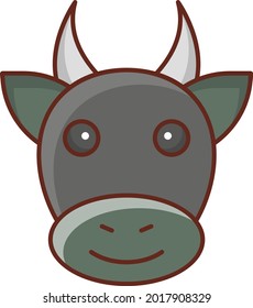 cow vector flat color icon