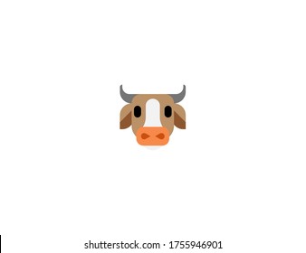 Cow vector flat icon. Cow face, head icon. Isolated cow emoji illustration 