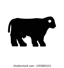 cow vector glyph flat icon 