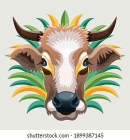 Cow vector graphic for t-shirt making.