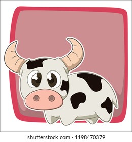Cow Vector hand Drawing Cartoon Illustration