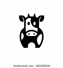 cow vector icon front view