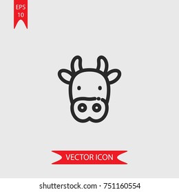 Cow vector icon, illustration symbol