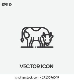 Icono vectorial de vaca. Ui/Ux. Calidad superior.