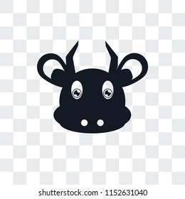 Cow vector icon isolated on transparent background, Cow logo concept