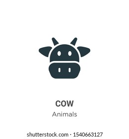 Cow vector icon on white background. Flat vector cow icon symbol sign from modern animals collection for mobile concept and web apps design.