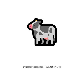 Cow vector icon on a white background. Cattle, dairy cow emoji illustration. Isolated cow vector emoticon