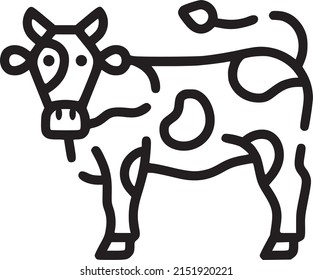 Cow vector icon,  Organic cow silhouette. Logo template. EPS