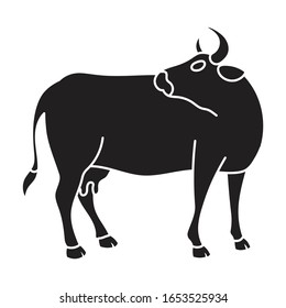 Cow vector icon.Black vector icon isolated on white background cow.