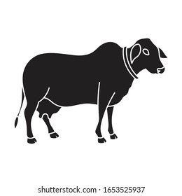 Cow vector icon.Black vector icon isolated on white background cow.