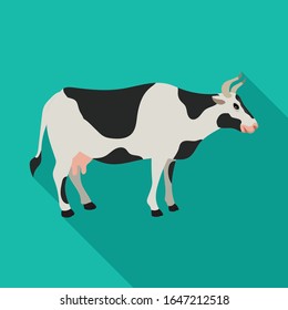 Cow vector icon.Flat vector icon isolated on white background cow.