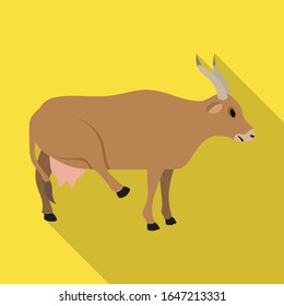 Cow vector icon.Flat vector icon isolated on white background cow.