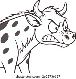 Cow Vector Illustration With Angry Face