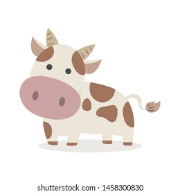 Cow vector illustration cartoon. Farm animal. Cute cow pastel cartoon. 