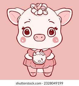 Cow vector illustration for children, nice animal, eps 10;Cow vector illustration for children, nice animal, eps 10