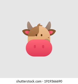 Cow vector illustration, farm animals. Cow flat icon, isolated on background
