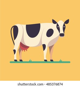 Cow, Vector Illustration, Flat Icon