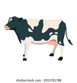 Cow vector illustration in flat style. Isolated on white background.