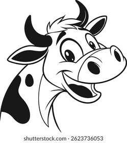 Cow Vector Illustration With Happy Face