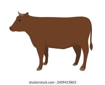 Material de ilustración vectorial de vaca marrón