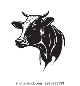 Cow vector image on a white background. Vector illustration silhouette svg. svg