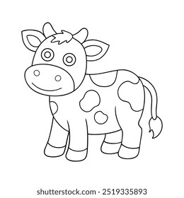 desenho artístico de linha de vetor de vaca
