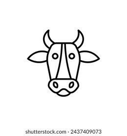 Cow vector line icon illustration.