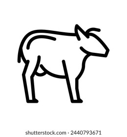 cow vector line icon symbol