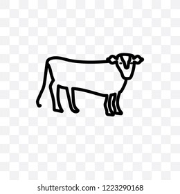 Cow vector linear icon isolated on transparent background, Cow transparency concept can be used for web and mobile