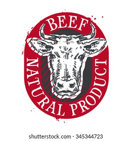 cow vector logo design template. beef or meat icon