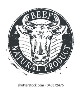 cow vector logo design template. beef or cattle breeding icon
