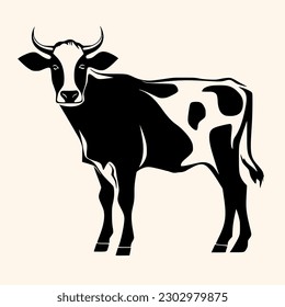 Cow vector for logo or icon,clip art, drawing Elegant minimalist style,abstract style Illustration