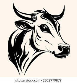 Cow vector for logo or icon,clip art, drawing Elegant minimalist style,abstract style Illustration