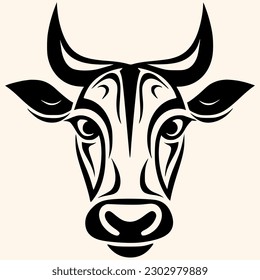 Cow vector for logo or icon,clip art, drawing Elegant minimalist style,abstract style Illustration