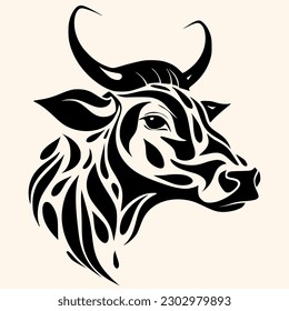 Cow vector for logo or icon,clip art, drawing Elegant minimalist style,abstract style Illustration
