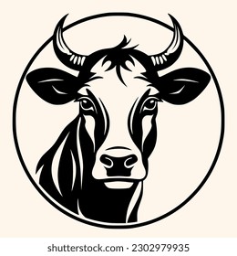 Cow vector for logo or icon,clip art, drawing Elegant minimalist style,abstract style Illustration