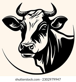 Cow vector for logo or icon,clip art, drawing Elegant minimalist style,abstract style Illustration