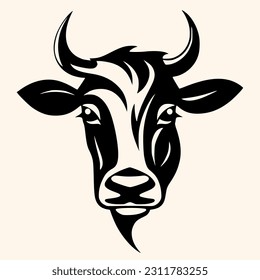 Cow vector for logo or icon,clip art, drawing Elegant minimalist style,abstract style Illustration