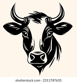Cow vector for logo or icon,clip art, drawing Elegant minimalist style,abstract style Illustration