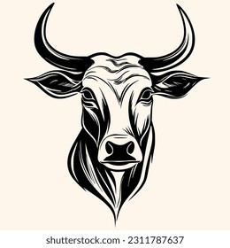 Cow vector for logo or icon,clip art, drawing Elegant minimalist style,abstract style Illustration