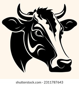 Cow vector for logo or icon,clip art, drawing Elegant minimalist style,abstract style Illustration