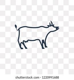 Cow vector outline icon isolated on transparent background, high quality linear Cow transparency concept can be used web and mobile