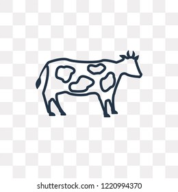 Cow vector outline icon isolated on transparent background, high quality linear Cow transparency concept can be used web and mobile