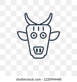 Cow vector outline icon isolated on transparent background, high quality linear Cow transparency concept can be used web and mobile