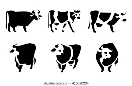 Cow. Vector silhouette