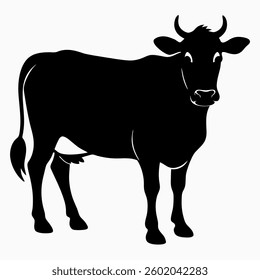 Cow vector Silhouette on white background
